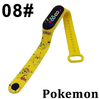 Buy 08-1pcs Pokemon Digital Watch Anime Pikachu Squirtle Eevee Charizard Student Silicone LED Watch Kids Puzzle Toys Children Birthday Gifts