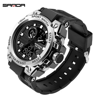Buy 739-silver Dual Display Men Sports Watches G Style LED Digital Waterproof Watches