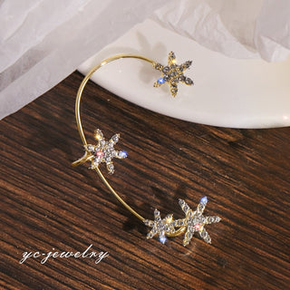 Buy c-right-ear-gold Shining Zircon Butterfly Ear Cuff Earrings for Women 1pc
