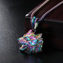 Stainless Steel Wolf Head Pendant Necklace Fashion for Men Retro