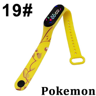 Buy 19-1pcs Pokemon Digital Watch Anime Pikachu Squirtle Eevee Charizard Student Silicone LED Watch Kids Puzzle Toys Children Birthday Gifts