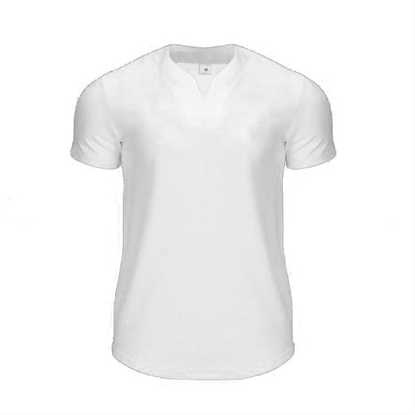 2022 Men's New Fashion V neck Short Sleeve T Shirt Slim Fit