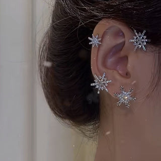 Buy h-right-ear-silver Shining Zircon Butterfly Ear Cuff Earrings for Women 1pc
