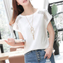 Loose Cotton Blouses 2022 Lace Female Batwing Sleeve
