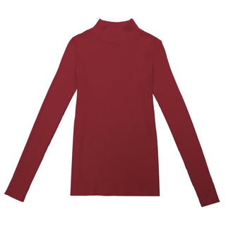Buy dark-red Women Top Pull Turtleneck Pullovers Sweaters