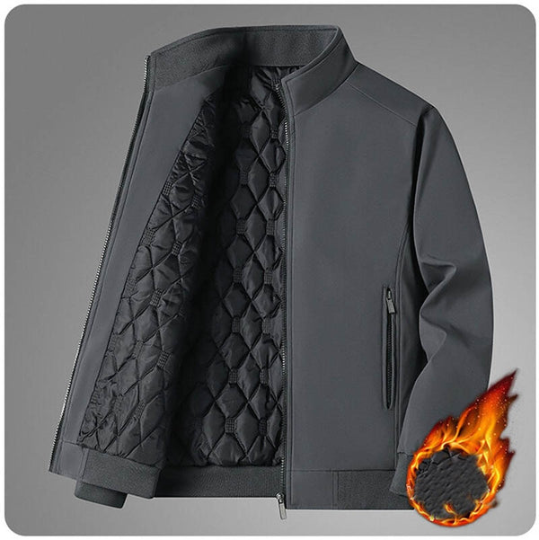 Men Warm Varsity Jacket Coat Windbreaker Winter Fleece