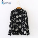 Women Shirt Cat Pattern Printed Personality Tops and Blouses Fashion