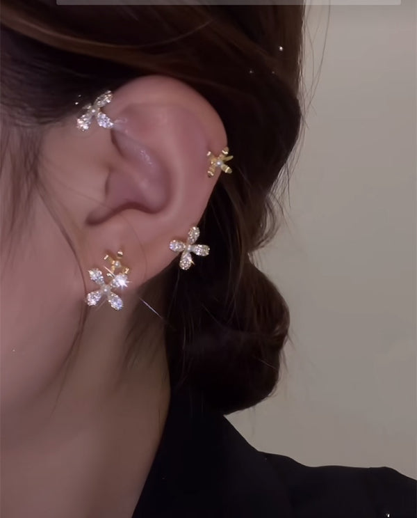 Zircon Butterfly Ear Cuff Earrings for Women 1pc Non Piercing Ear Clip