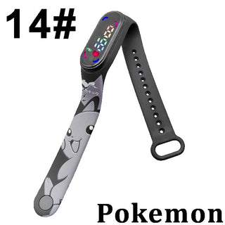 Buy 14-1pcs Pokemon Digital Watch Anime Pikachu Squirtle Eevee Charizard Student Silicone LED Watch Kids Puzzle Toys Children Birthday Gifts