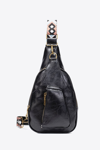 Buy black All The Feels PU Leather Sling Bag
