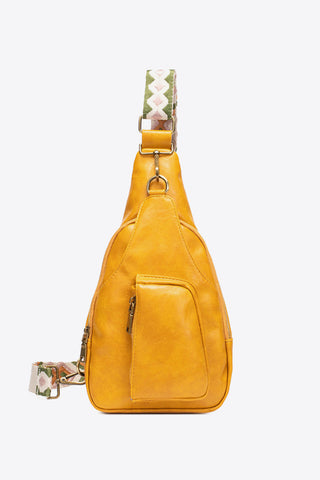 Buy yellow All The Feels PU Leather Sling Bag