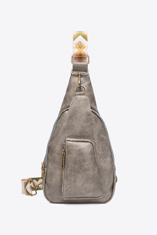 Buy gray All The Feels PU Leather Sling Bag