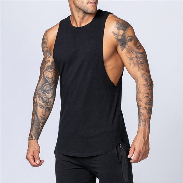 Cotton Workout Gym Tank Top Mens Muscle Sleeveless Sportswear..