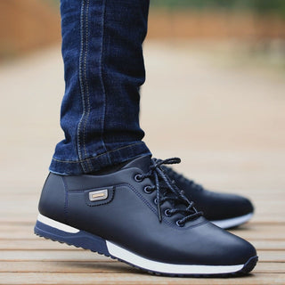 Buy blue-1 Men's PU Leather Casual Shoes.