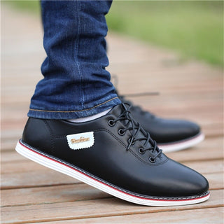 Buy black-7 Men's PU Leather Casual Shoes.