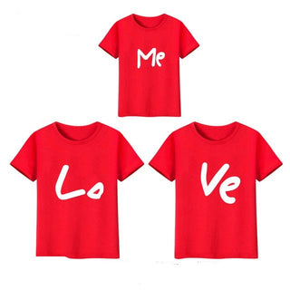 Buy red-white family matching clothes mother father daughter son kids baby T-shirt