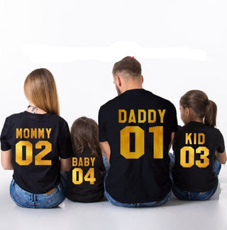 Buy 1234black-golden Family Matching Cotton T-shirts.