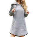 New Hoodie Women Dress Casual Pocket Long Sleeve Pullover.