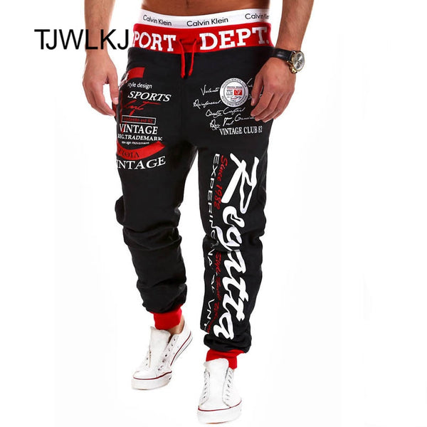 Men's joggers cargo pants casual fashion printed streetwear.