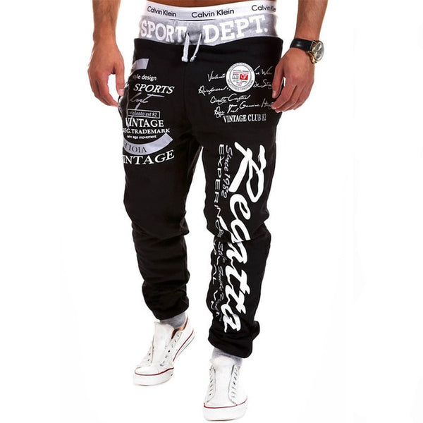 Men's joggers cargo pants casual fashion printed streetwear.