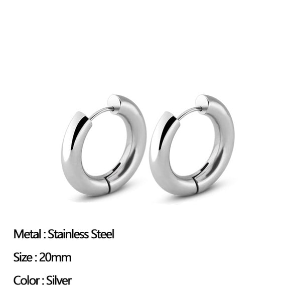 Classic Stainless Steel Ear Buckle Earrings for Women Trendy Gold Color.