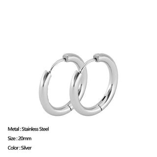 Buy 211962 Classic Stainless Steel Ear Buckle Earrings for Women Trendy Gold Color.