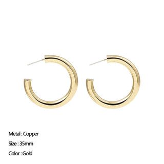 Buy 212332 Classic Stainless Steel Ear Buckle Earrings for Women Trendy Gold Color.