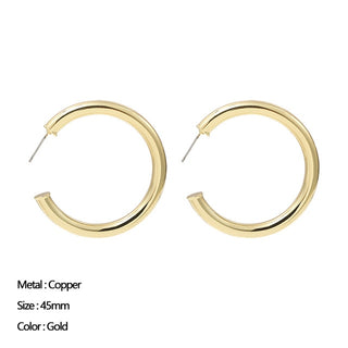 Buy 200171 Classic Stainless Steel Ear Buckle Earrings for Women Trendy Gold Color.