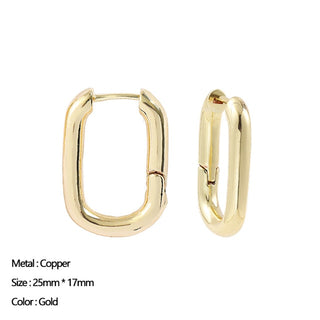 Buy 212321 Classic Stainless Steel Ear Buckle Earrings for Women Trendy Gold Color.