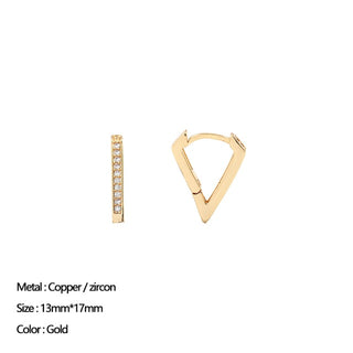 Buy 212341 Classic Stainless Steel Ear Buckle Earrings for Women Trendy Gold Color.