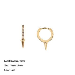 Buy 212343 Classic Stainless Steel Ear Buckle Earrings for Women Trendy Gold Color.