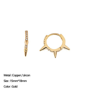 Buy 212342 Classic Stainless Steel Ear Buckle Earrings for Women Trendy Gold Color.