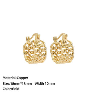 Buy 212507 Classic Stainless Steel Ear Buckle Earrings for Women Trendy Gold Color.