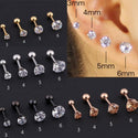 1 pcs Medical Stainless steel Crystal Zircon Ear Studs Earrings For Women/Men. - Fashionontheboardwalk