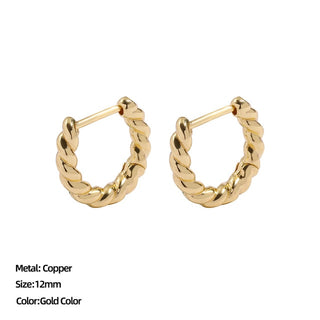 Buy 212732 Classic Stainless Steel Ear Buckle Earrings for Women Trendy Gold Color.