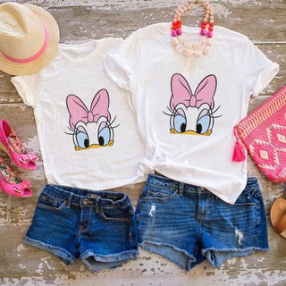 Buy qz-20ac1113 Daisy Duck Pattern T-Shirts Mom and Daughter.