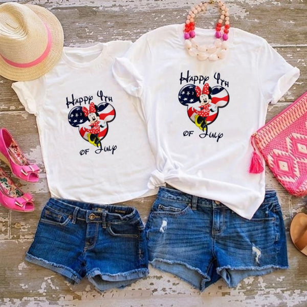 Daisy Duck Pattern T-Shirts Mom and Daughter.