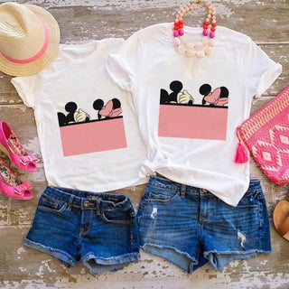 Buy qz-20ac1100 Daisy Duck Pattern T-Shirts Mom and Daughter.