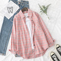 Plaid Shirts Womens Blouses And Tops Long Sleeve Casual Print Shirts. - Fashionontheboardwalk