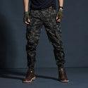 Khaki Men Camouflage Cargo Pants Multi-Pocket Fashion.