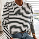 Women Fashion Black And White Striped Blouse. - Fashionontheboardwalk