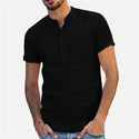 Men's Linen Baggy Casual Shirts Slim Fit Solid Cotton Pullover..