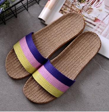 Summer Flax Slippers Women Casual Linen Multi-Style Non-Slip EVA. - Fashionontheboardwalk