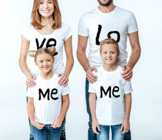 Buy loveme-white-black family matching clothes mother father daughter son kids baby T-shirt