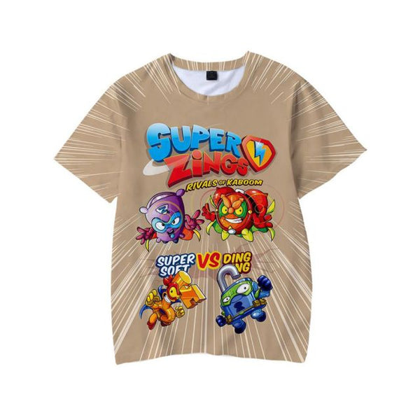 Boys Super Zings Sonic Print Clothes 3D Funny T-Shirts.
