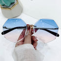 Rimless Women's Sunglasses Fashion Vintage Alloy Classic Designer Shades. - Fashionontheboardwalk