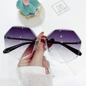 Rimless Women's Sunglasses Fashion Vintage Alloy Classic Designer Shades. - Fashionontheboardwalk