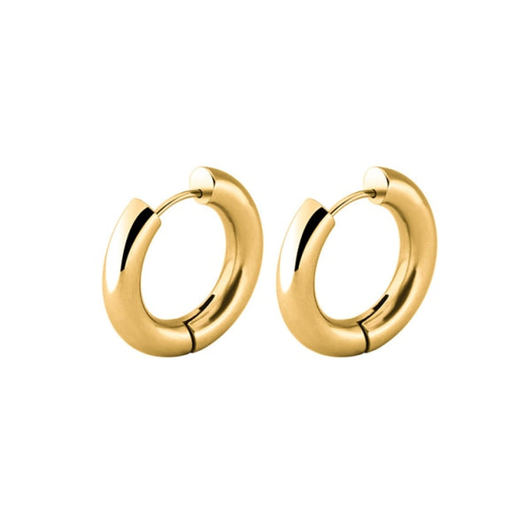 Gold Silver Color Stainless Steel Hoop Earrings for Women.