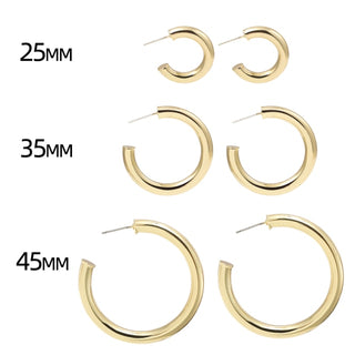 Buy 212331 Gold Silver Color Stainless Steel Hoop Earrings for Women.