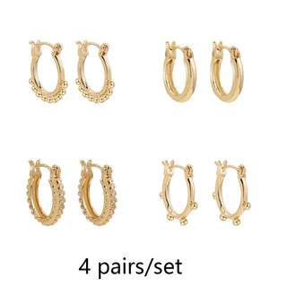 Buy 214261 Gold Silver Color Stainless Steel Hoop Earrings for Women.
